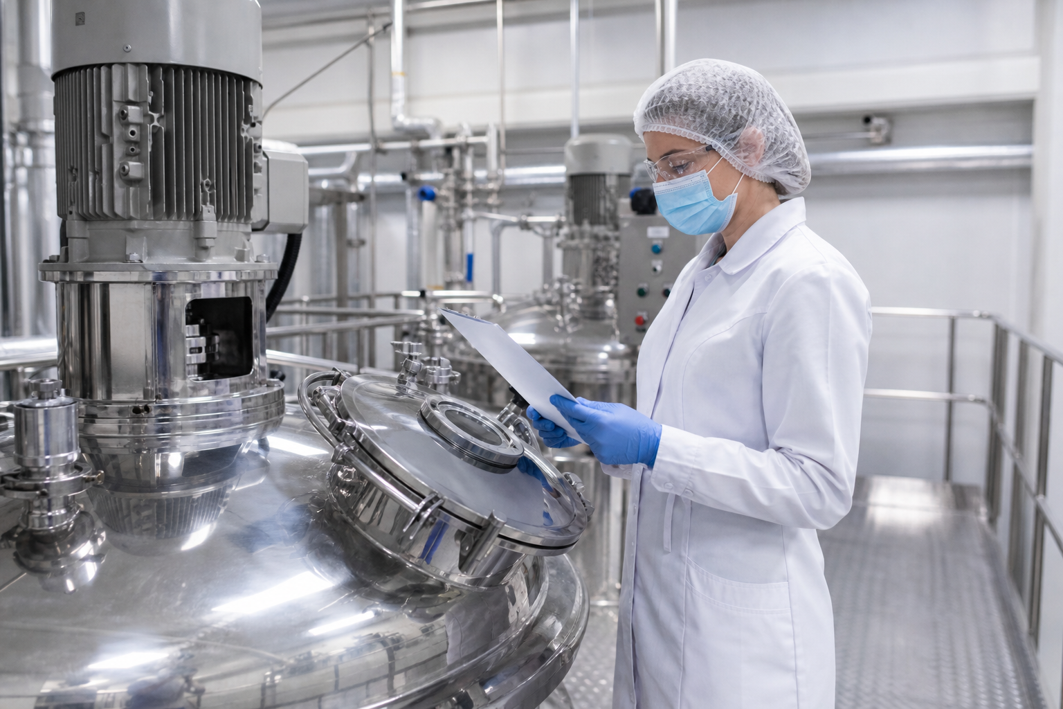 Chemical factory production equipment for cosmetic raw material batch control