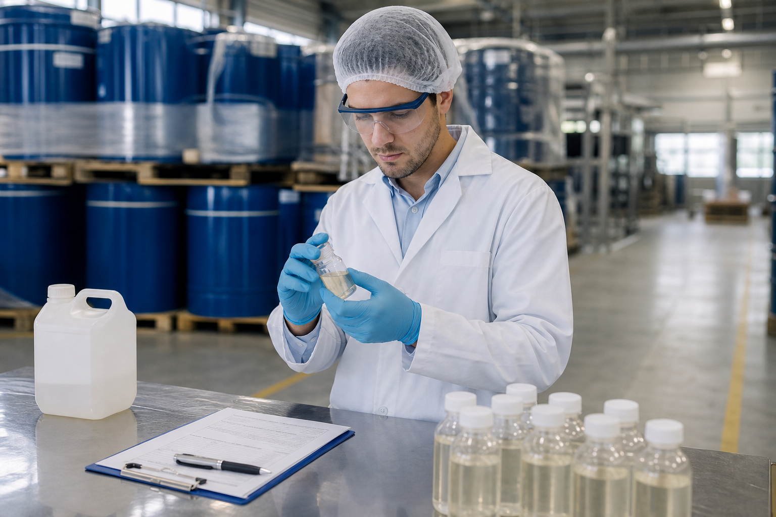 Chemical factory quality control and batch testing before shipment